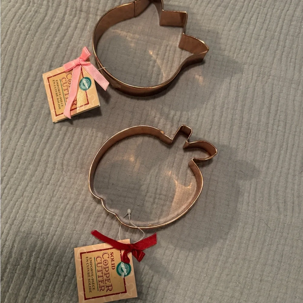 Copper Cookie Cutters - Tulip & Apple Shapes